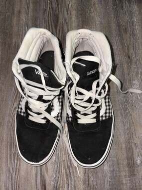 Vans l Gingham Checker High Top Sneakers Women's Size 8